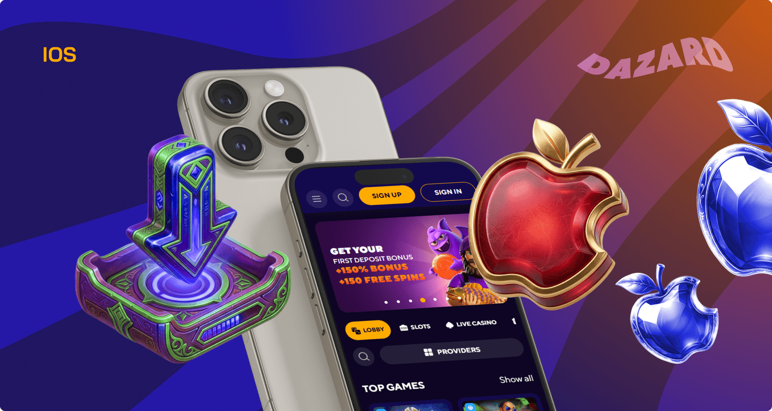 Install the Dazard Casino mobile app on iOS