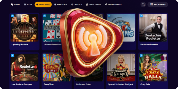 you can play live games at Dazard Casino