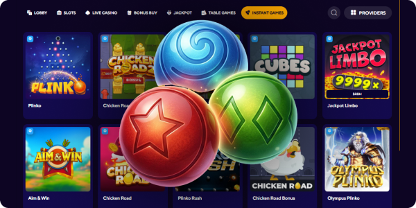 you can play mini games at Dazard Casino