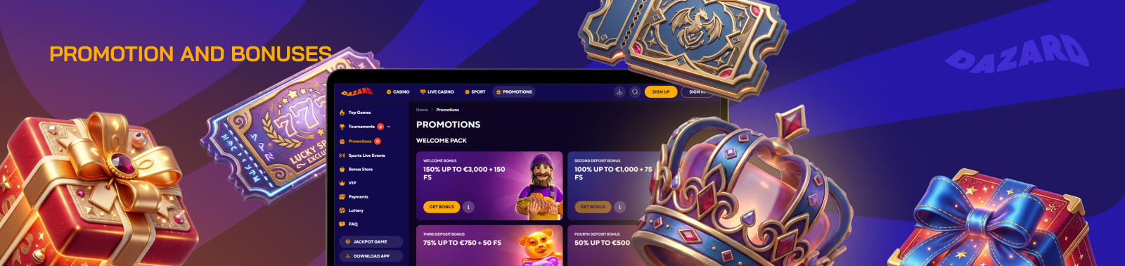 The best promotions and rewards at Dazard Online Casino