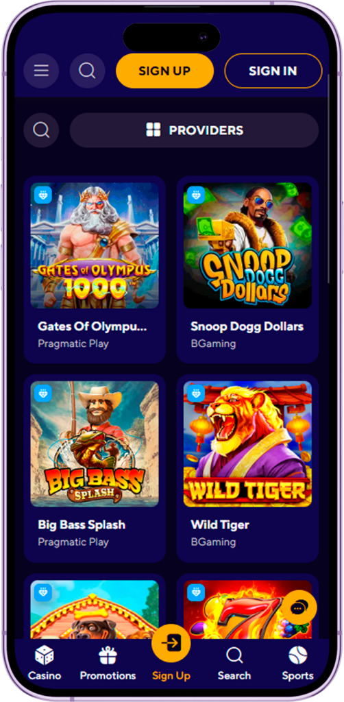 The best gambling games in the Dazard Casino app