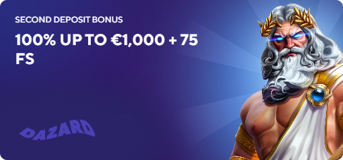 Second Deposit Bonus at Dazard online Casino
