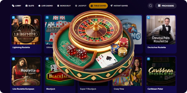 you can play table games at Dazard Casino
