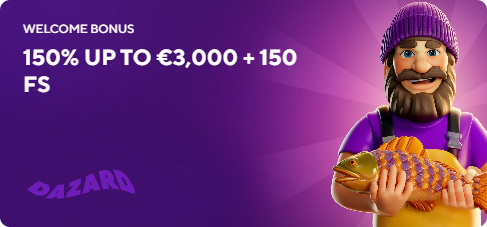 Welcome bonus at Dazard online Casino